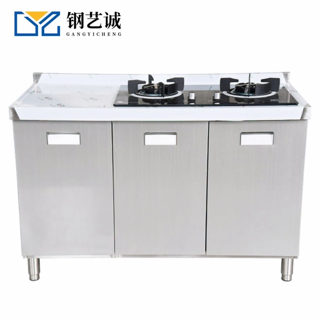 Stainless Steel Floor Cupboard with 2 Stove